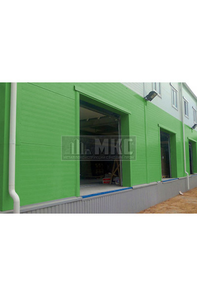 Угловые сэндвич-панели вертикальные из пенополиуретана, ширина 1000 мм, толщина 30 мм, RAL6018