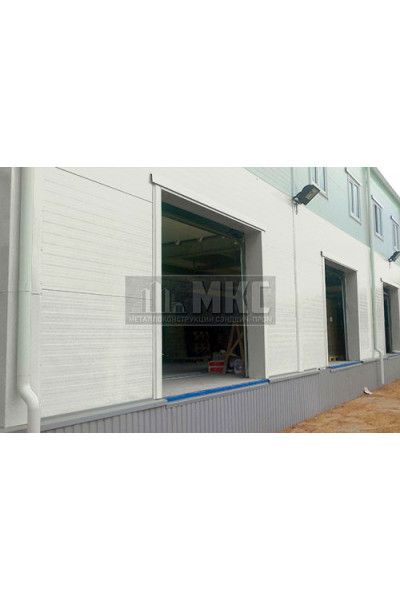 Угловые сэндвич-панели вертикальные из пенополистирола, ширина 1200 мм, толщина 40 мм, RAL9002