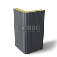 Угловые сэндвич-панели вертикальные из пенополиуретана, ширина 1000 мм, толщина 50 мм, RAL7024 Угловые сэндвич-панели вертикальные из пенополиуретана, ширина 1000 мм, толщина 50 мм, RAL7024