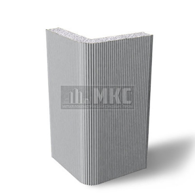 Угловые сэндвич-панели вертикальные из пенополистирола, ширина 1200 мм, толщина 20 мм, RAL7004