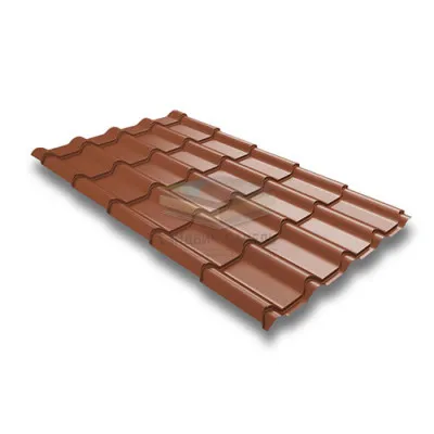 Металлочерепица Камея 0.5 RAL8004 Velur