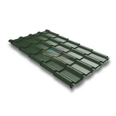 Металлочерепица Камея 0.5 RAL6020 Velur