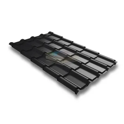 Металлочерепица Камея 0.5 RAL9005 Satin Matt