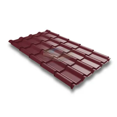 Металлочерепица Камея 0.45 RAL3005 Drap