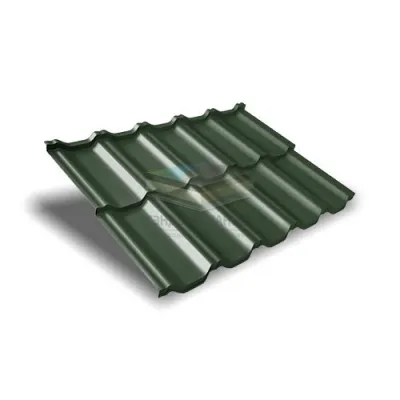 Металлочерепица модульная квинта Uno c 3D резом 0,5 RR 11 GreenСoat Pural
