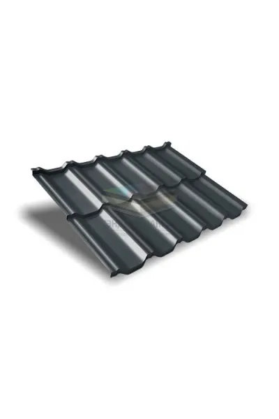Металлочерепица модульная квинта Uno c 3D резом 0,45 RAL 7016 Drap