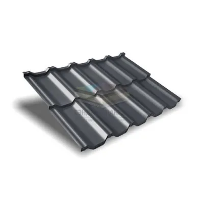 Металлочерепица модульная квинта Uno c 3D резом 0,5 RR 23 GreenСoat Pural Matt