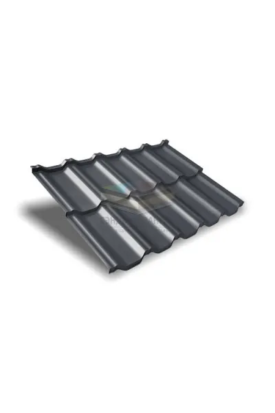 Металлочерепица модульная квинта Uno c 3D резом 0,5 RAL 7024 Atlas