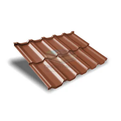 Металлочерепица модульная квинта Uno c 3D резом 0,5 RAL 8004 Satin