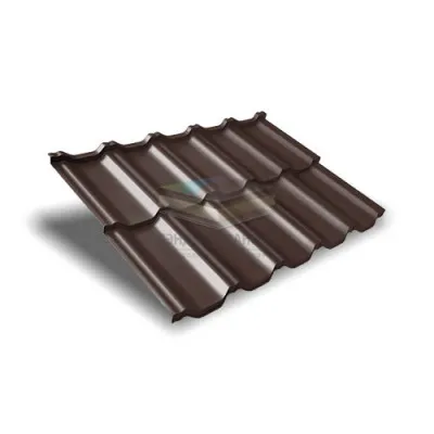 Металлочерепица модульная квинта Uno c 3D резом 0,45 RAL 8017 Drap
