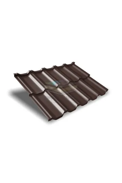 Металлочерепица модульная квинта Uno c 3D резом 0,5 RAL 8017 Satin
