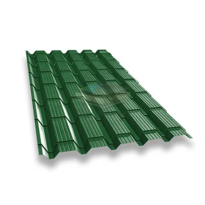 Металлочерепица Квадро профи 0,45 RAL6002 Полиэстер
