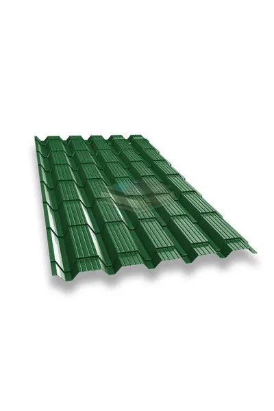 Металлочерепица Квадро профи 0,45 RAL6002 Полиэстер