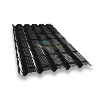 Металлочерепица Квадро профи 0,45 RAL9005 Drap