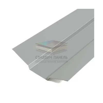 Планка ендовы верхняя 76х76х2000-0.45 Ral 9006 Полиэстер