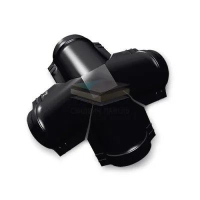 Четверник конька полукруглого 0,5 RAL9005 Quarzit lite с пленкой