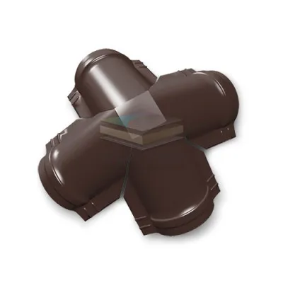Четверник конька полукруглого 0,5 RAL8017 Atlas X с пленкой