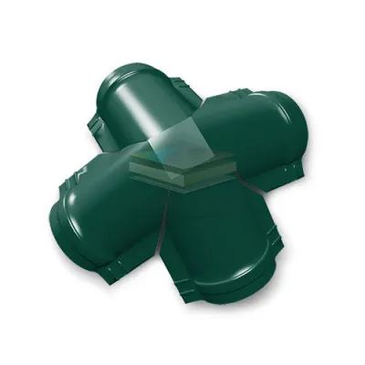 Четверник конька полукруглого 0,5 RAL6005 Velur с пленкой