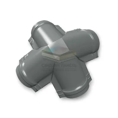Четверник конька полукруглого 0,45 RAL7005 Полиэстер с пленкой