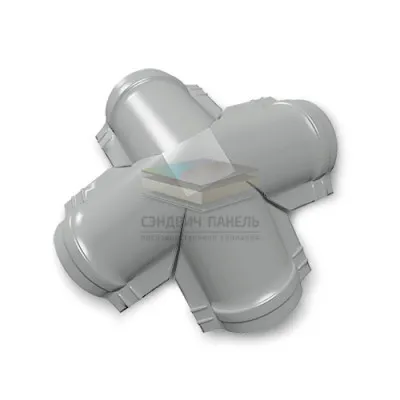Четверник конька полукруглого 0,5 RAL9006 Satin с пленкой