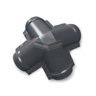Четверник конька полукруглого 0,5 RAL7024 Drap TX с пленкой