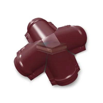 Четверник конька полукруглого 0,45 RAL3005 Drap ST с пленкой
