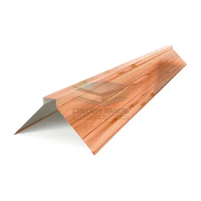 Планка конька плоского 190х190х2000-0.5 Кедр ECOSTEEL_T