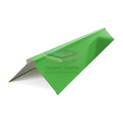 Планка конька плоского 120х120х2000-0.5 RAL6018 Norman