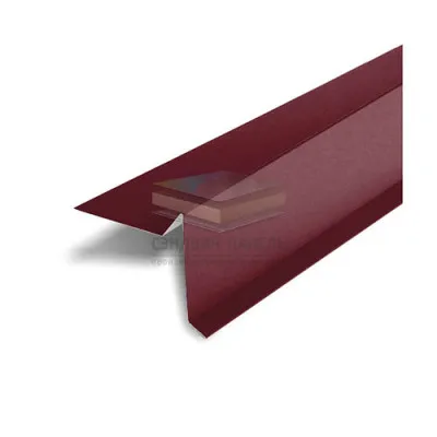 Планка ветровая 100х20х70 0,5 RAL3005 Satin Matt TX с пленкой