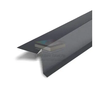 Планка ветровая двойная завальцовка 60х30х90 0,5 RAL7024 Drap TX