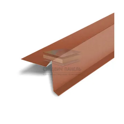 Планка ветровая 100х20х70 0,5 RAL8004 Satin Matt с пленкой