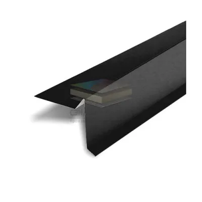 Планка ветровая двойная завальцовка 60х30х90 0,45 RAL9005 Drap TX