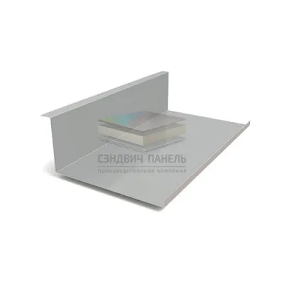 Планка примыкания нижняя 250х122х2000-0.5 RAL9006 Norman