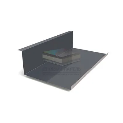 Планка примыкания нижняя 250х122х2000-0.5 RAL7024 Призма