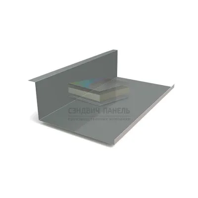 Планка примыкания нижняя 250х122х2000-0.45 RAL7005 Полиэстер