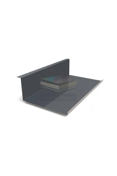Планка примыкания нижняя 250х122х2000-0.5 RAL7024 Призма