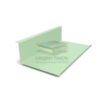 Планка примыкания нижняя 250х122х2000-0.45 RAL6019 Полиэстер