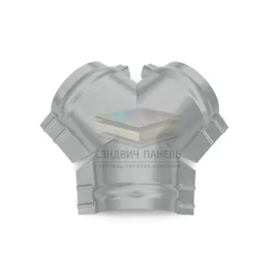 Тройник Y конька полукруглого 0,5 RAL9006 Satin с пленкой