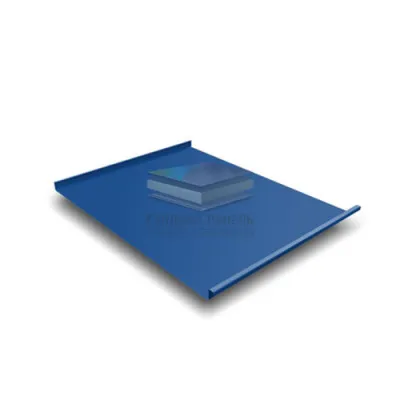 Фальц двойной стоячий 0,5 Satin с пленкой на замках RAL 5005 сигнальный синий