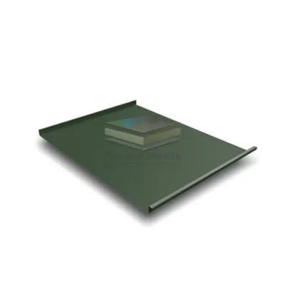 Фальц двойной стоячий 0,5 GreenCoat Pural BT, matt с пленкой на замках RR 11 темно-зеленый (RAL 6020 хромовая зелень)