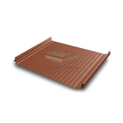 Кликфальц Pro Gofr 0,5 Satin с пленкой на замках RAL 8004 терракота