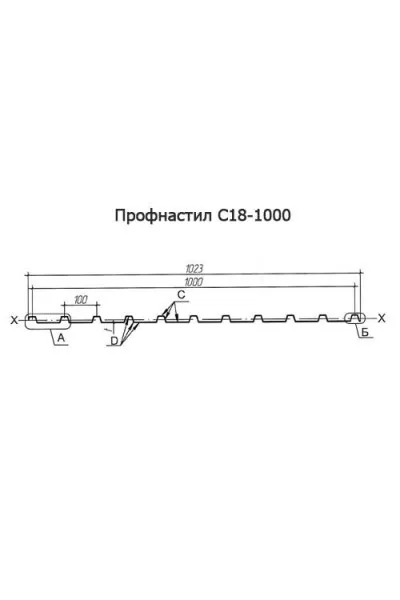 Профнастил оцинкованный С18-1000-0.5 цена за м2