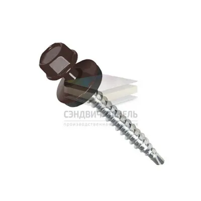 Саморезы по дереву 4,8х50 RAL8017 (150 шт)