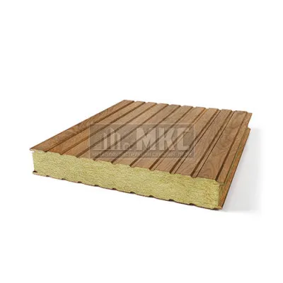Сэндвич панели с толщиной металла 0.35/0.35 мм, ECOSTEEL под дерево
