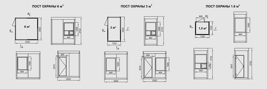 Чертеж пост охраны